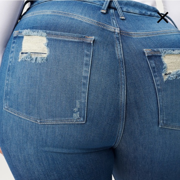 💙GOOD AMERICAN GOOD LEGS JACKED STEP HEM JEANS 💙 (new without tags) - Picture 4 of 5